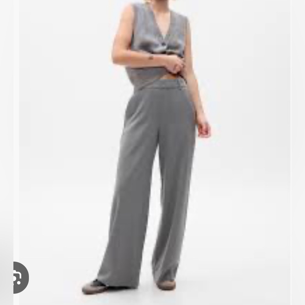 Gap Wide Leg Grey Trouser Pants